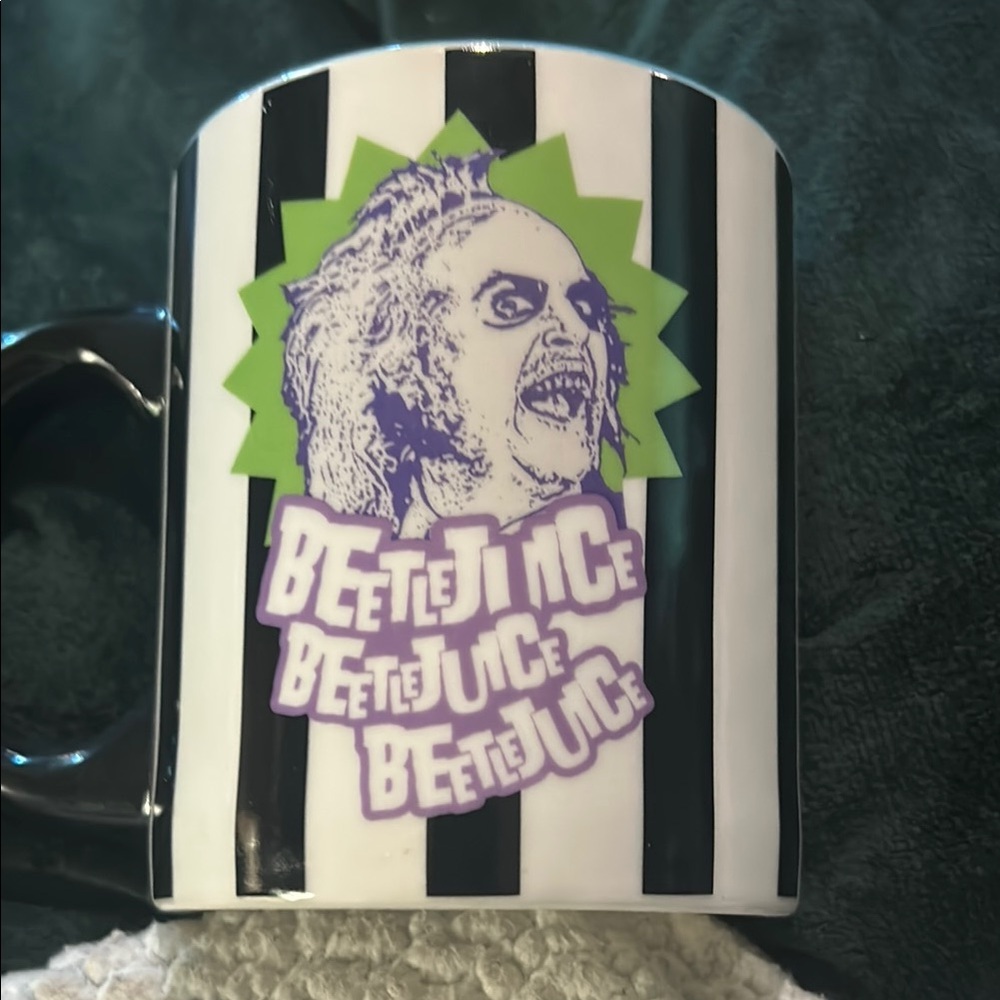 Beetlejuice Striped Mug